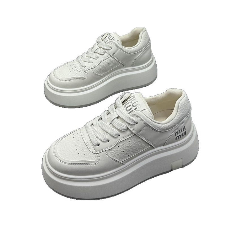 Women's Stylish Platform Sneakers made of durable leather with a minimalist design Mune Fashion