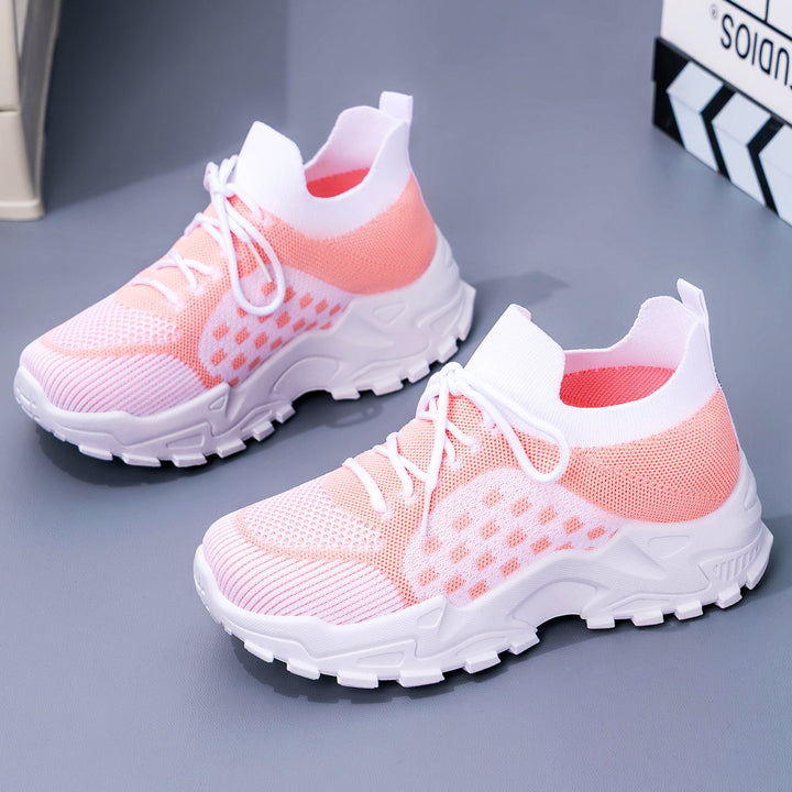 Women's sporty sneakers with breathable knit upper and flexible sole Mune Fashion