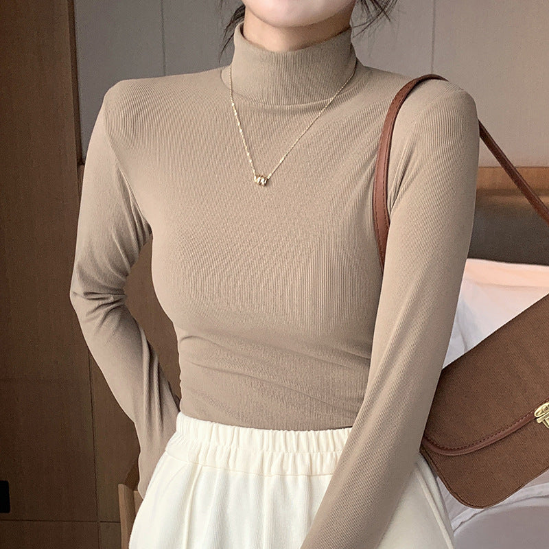 Ladies Elegant and Figure-hugging Long Sleeve Roll Neck Top Mune Fashion