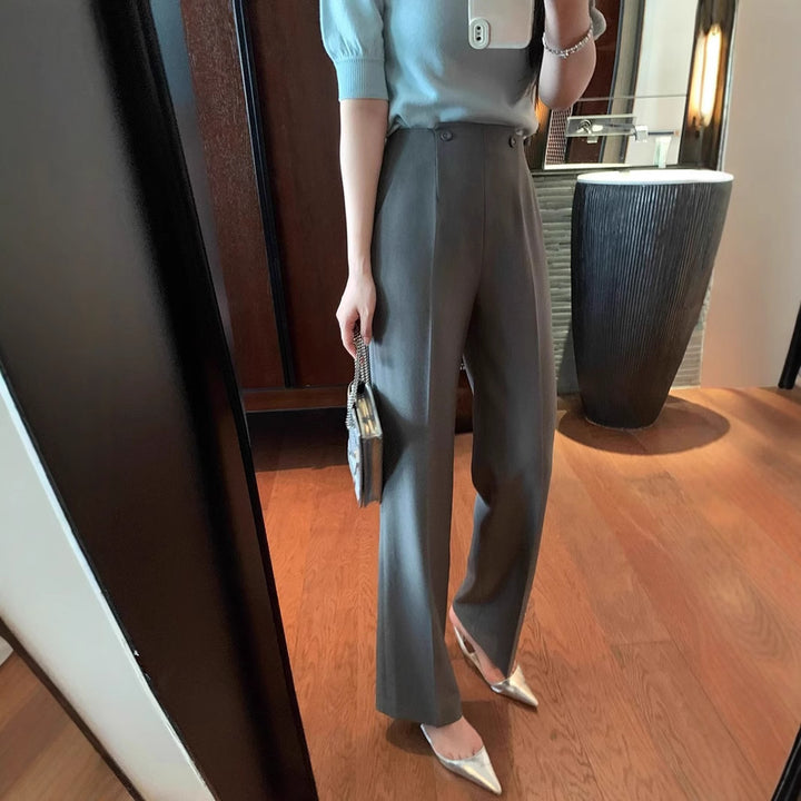 Women's Elegant and High-Waisted Suit Pants Drune