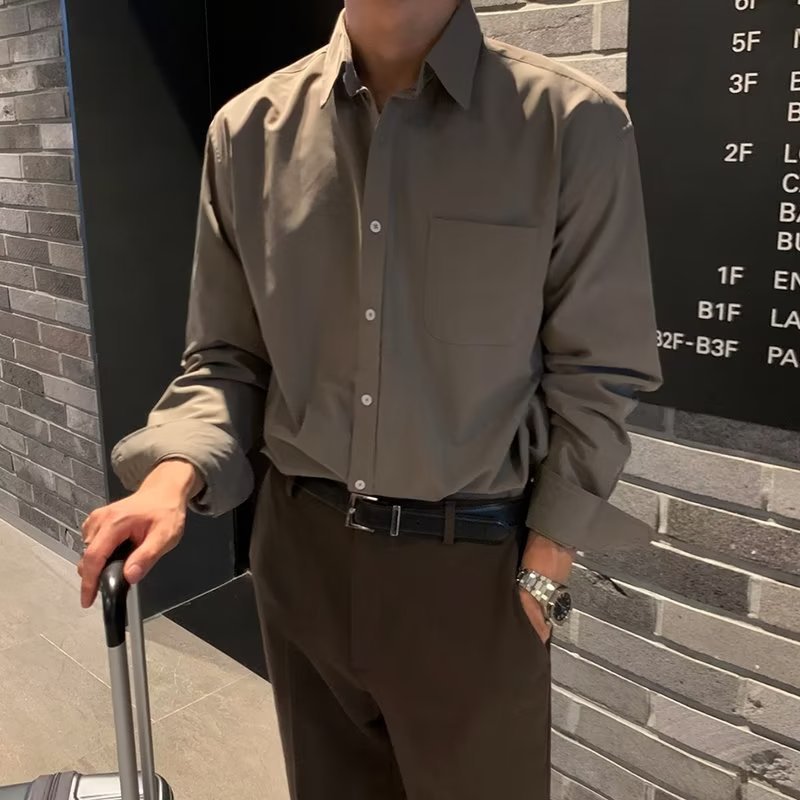 Men's Elegant Long Sleeve Shirt with Modern Cut Mune Fashion