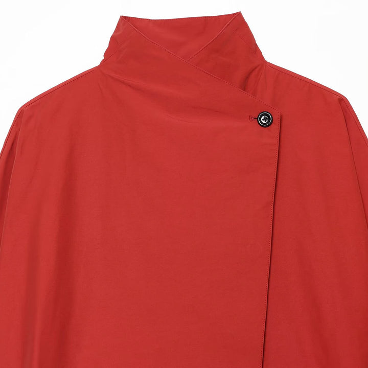 Women's Oversized Short Jacket with High Stand Collar and Balloon Sleeves Mune Fashion