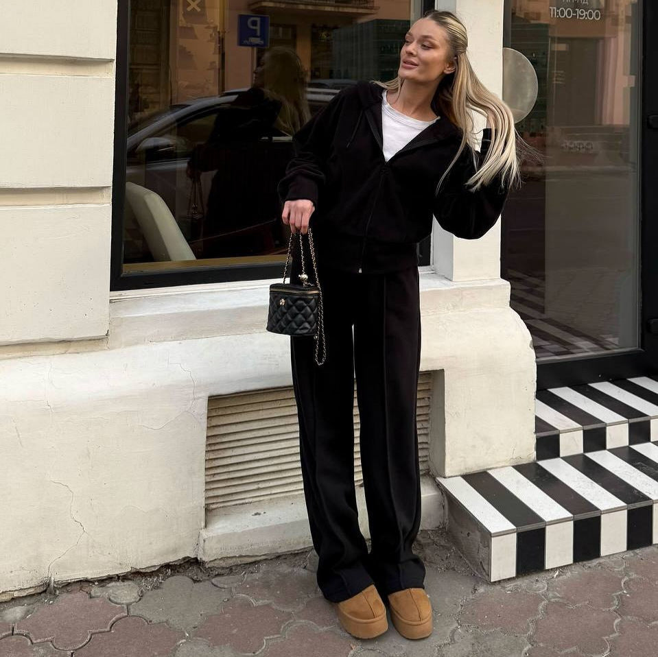 Women's Comfortable Fleece Hoodie and Couch Pants Mune Fashion