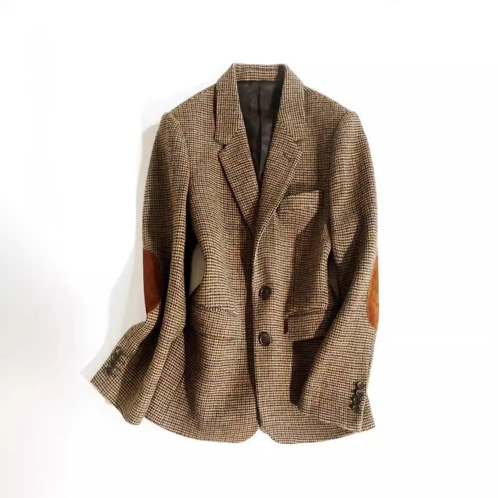 Women Elegant Checked Blazer Mune Fashion