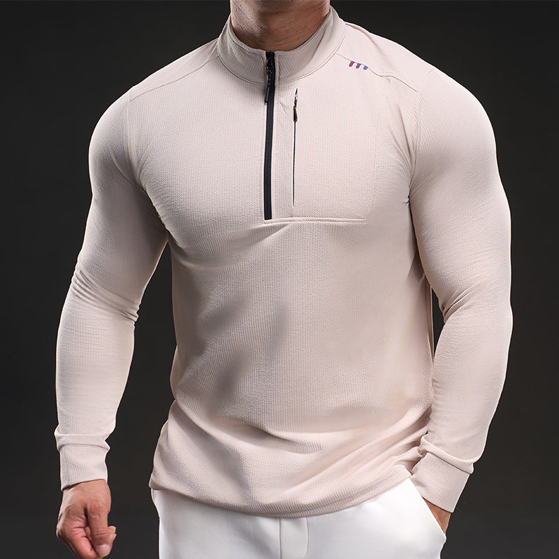 Men's Slim-Fit Thermal Long Sleeve with Stand-Up Collar and Chest Zip Mune Fashion