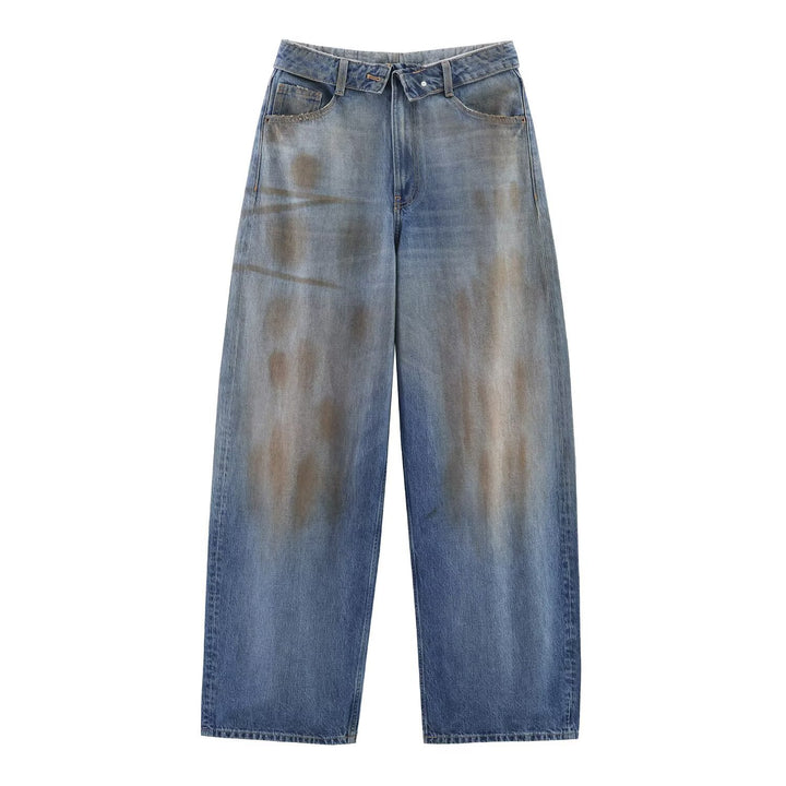 Women's high-waisted vintage jeans with destroyed effects Mune Fashion