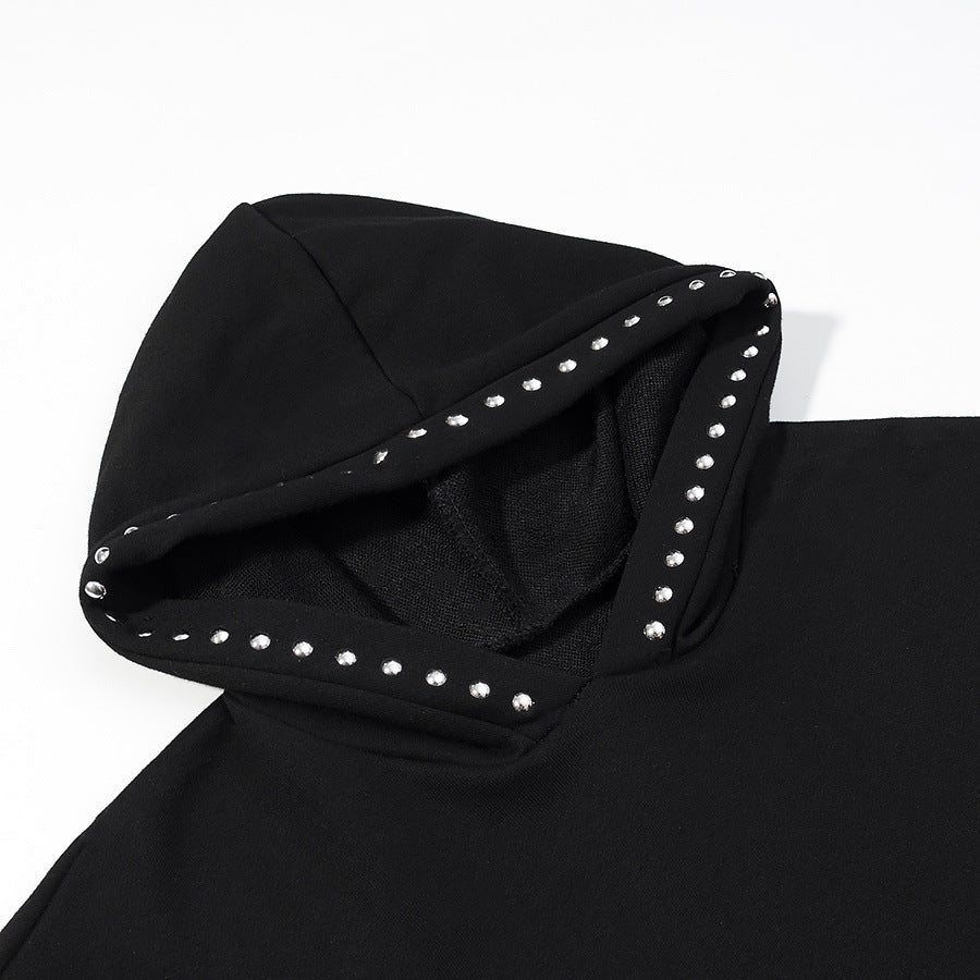 Women's Oversize Hoodie with Studded Accents and Balloon Sleeves Mune Fashion
