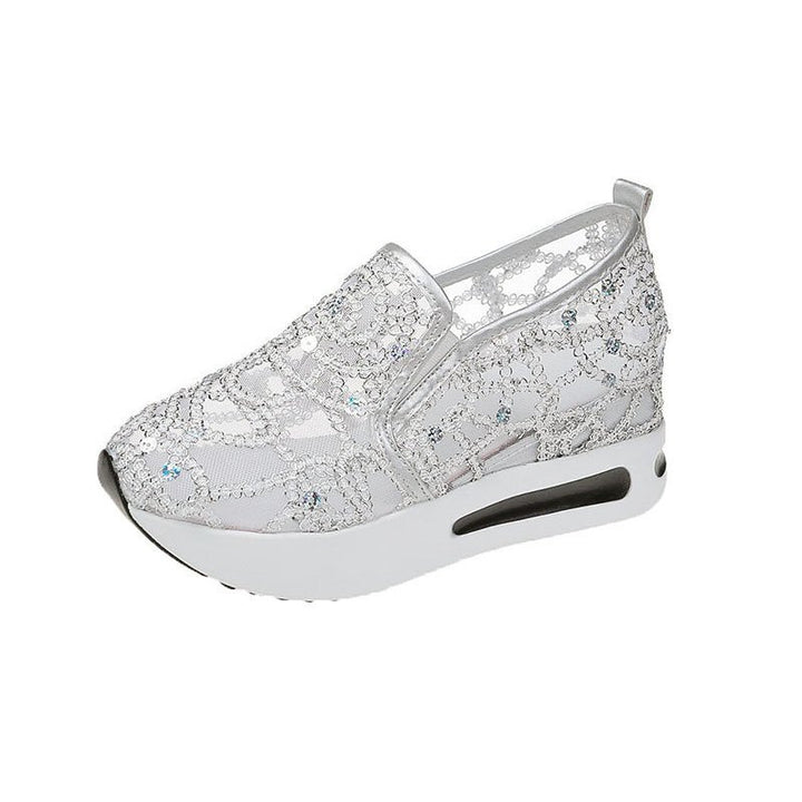 Women's platform sneaker with hidden wedge and pointed embellishment Mune Fashion