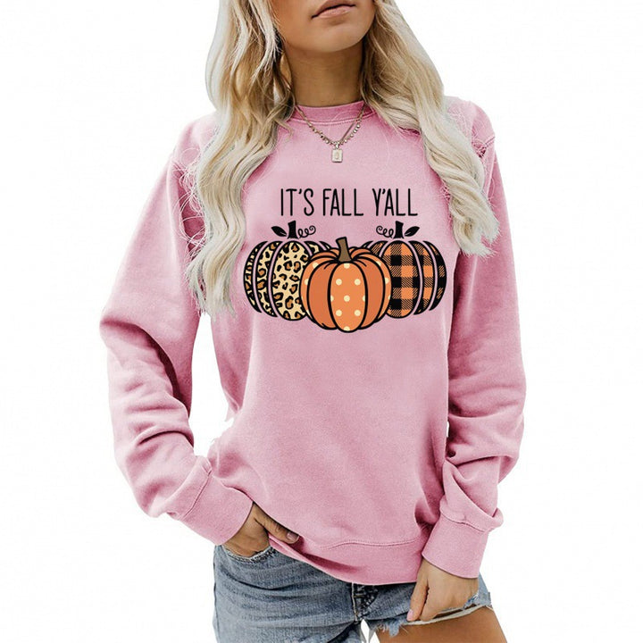 Women's casual autumn sweatshirt with pumpkin motif and round neck Mune Fashion