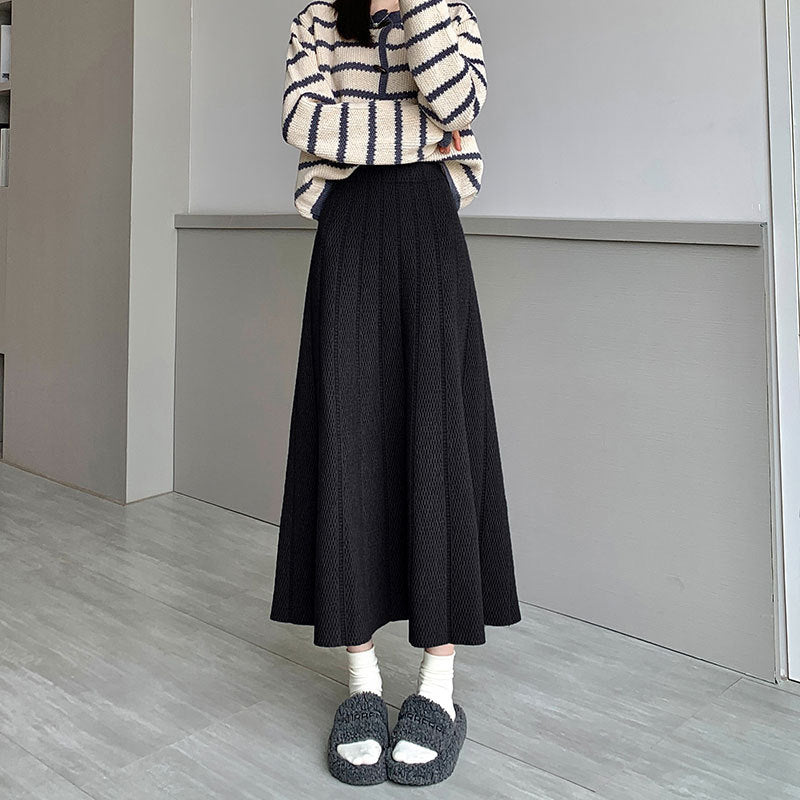 Women Wide Cut Knit Skirt Mune Fashion