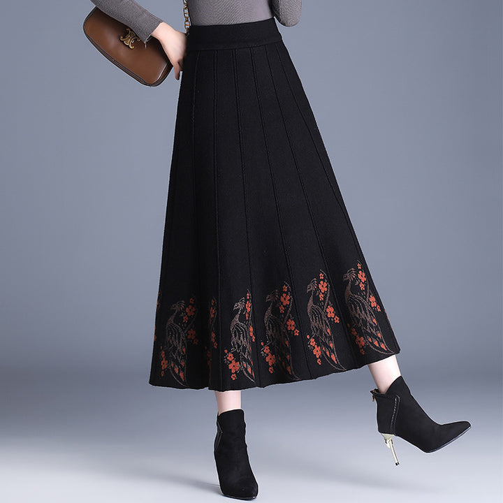 Ladies Elegant Maxi Skirt with Floral Lace Trim Mune Fashion