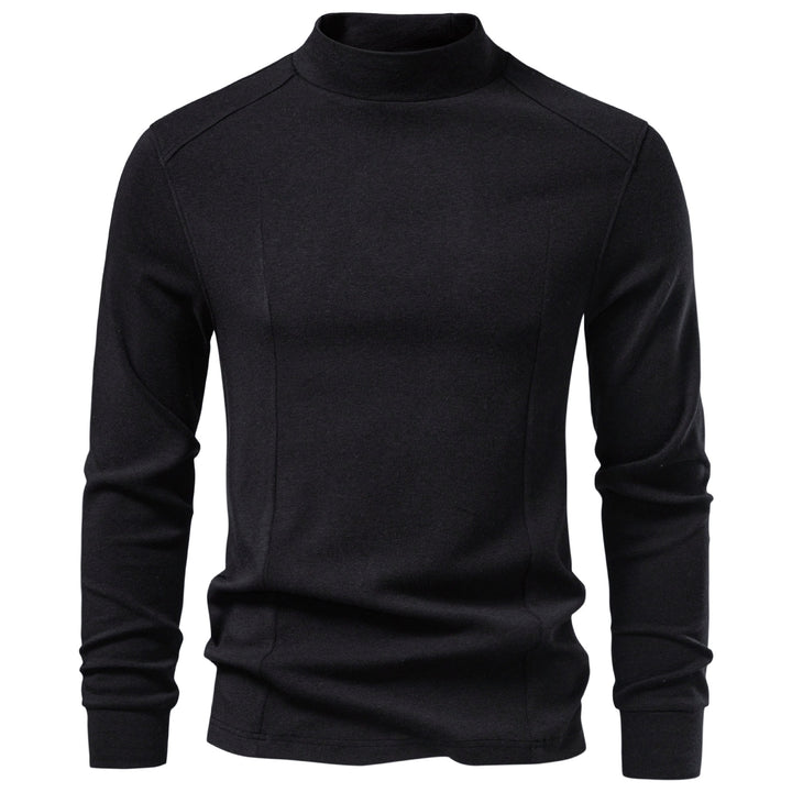 Men's Long Sleeve Sweatshirt with Narrow Standing Collar and Cotton Blend Mune Fashion