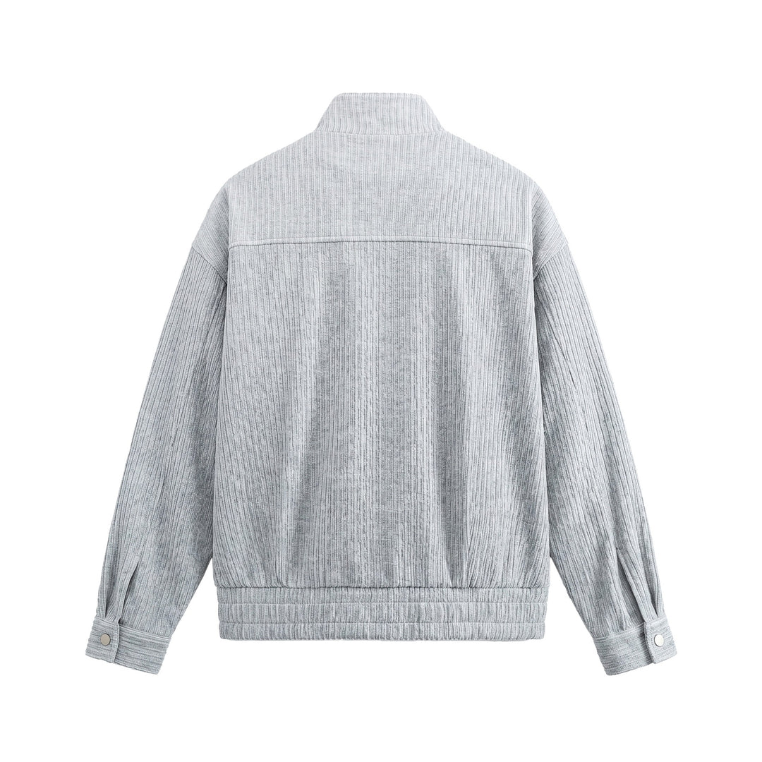 Men's Structured Boxy Jacket with Stand-Up Collar and Two-Way Zipper Mune Fashion