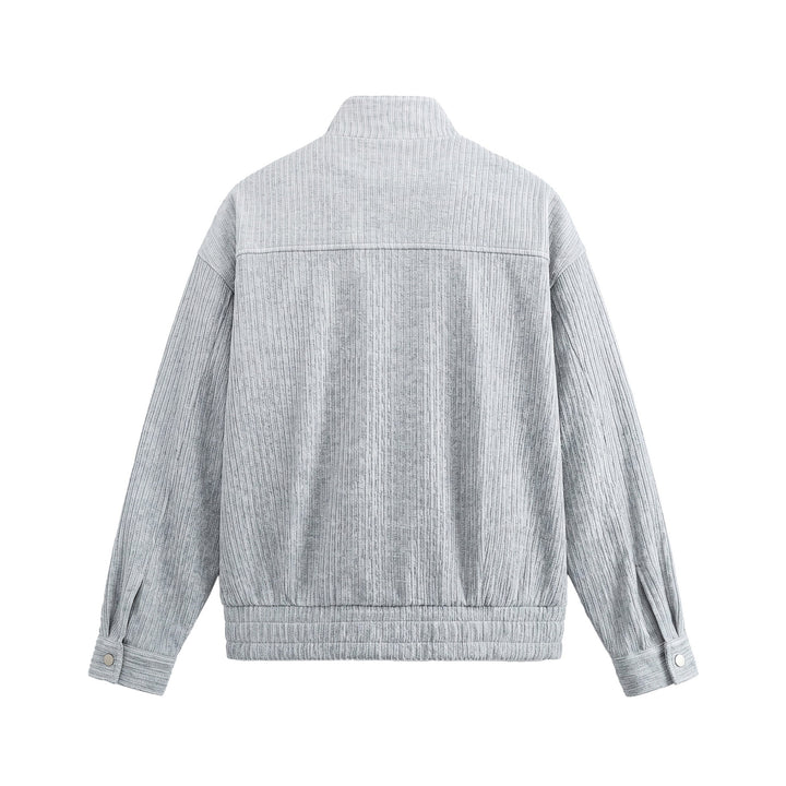 Men's Structured Boxy Jacket with Stand-Up Collar and Two-Way Zipper Mune Fashion