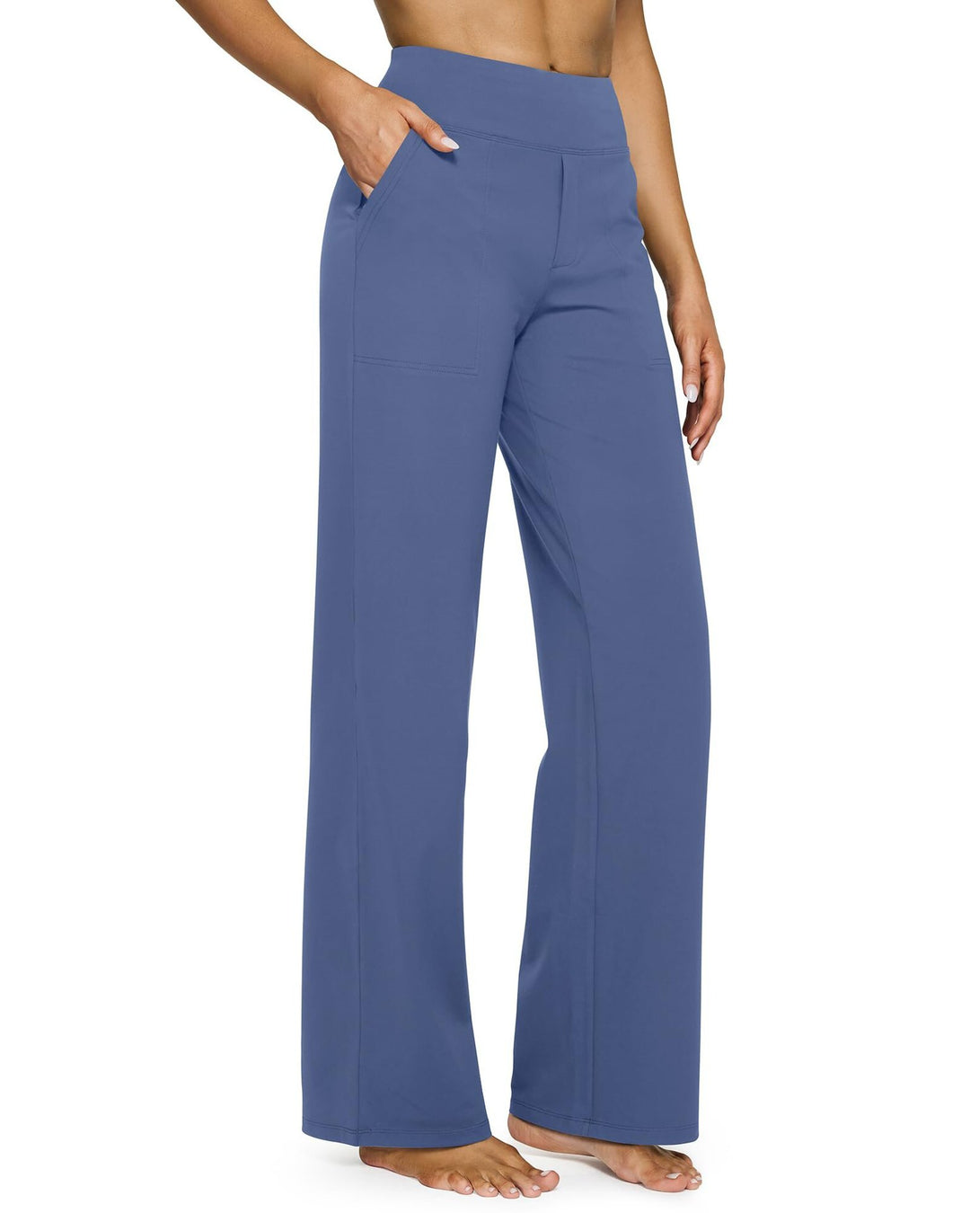 Women Wide High-Waist Lounge Pants with Patch Pockets Mune Fashion
