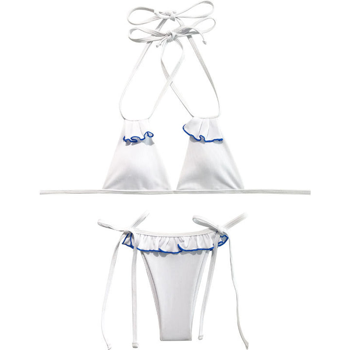 Women Triangle Bikini with Ruffles and Unique Cut Mune Fashion