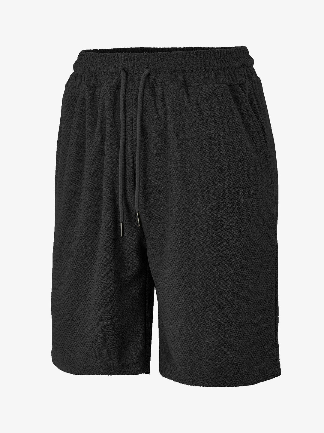 Men's terry shorts with herringbone texture, elastic drawstring waistband, and side pockets Mune Fashion