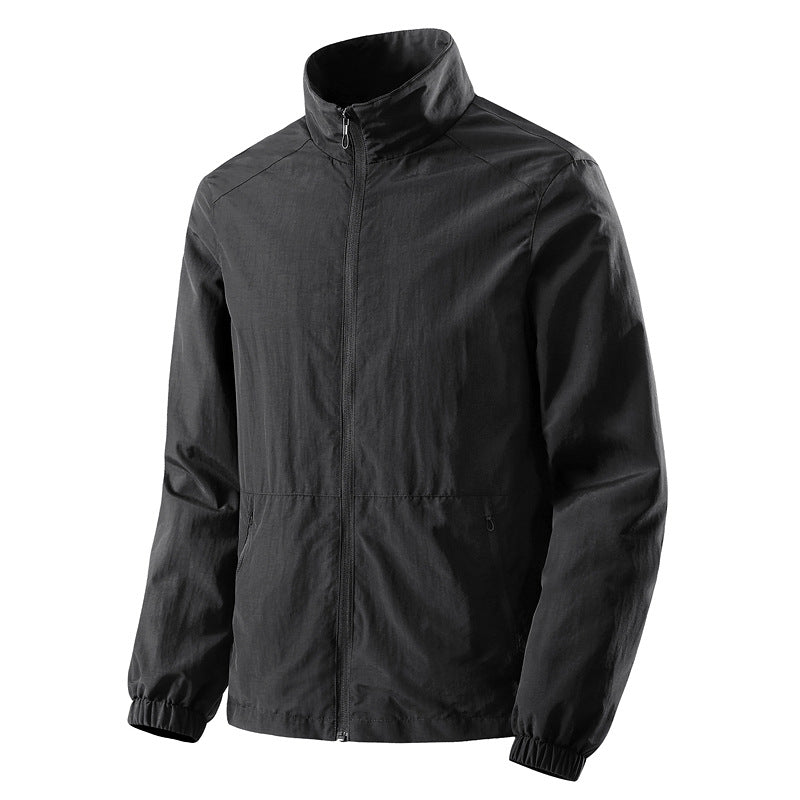 Men's Ultralight Windbreaker with Mesh Lining, Stand Collar & Zipper Mune Fashion