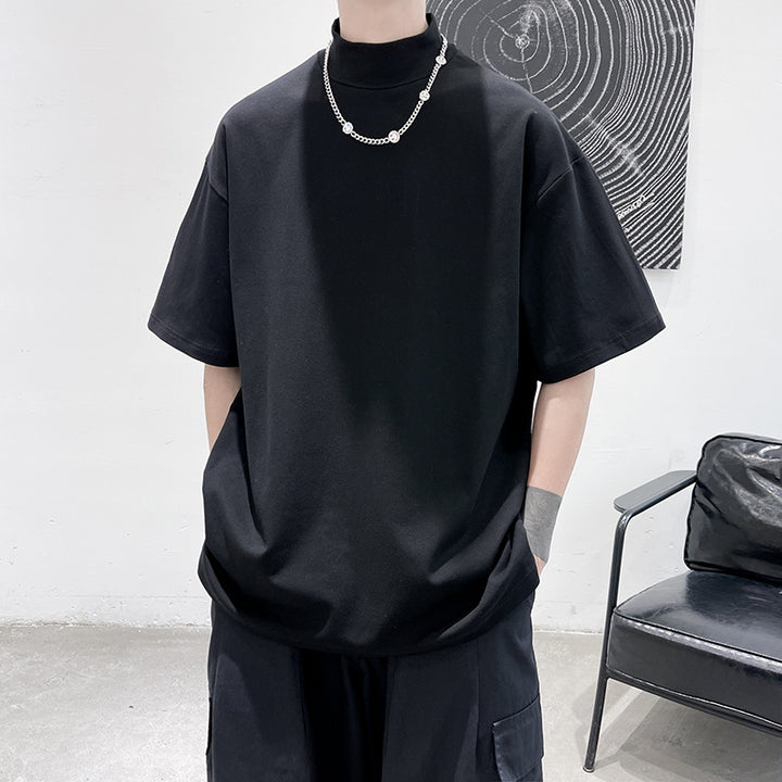 Men's oversized turtleneck T-shirt with half-length sleeves and casual boxy fit Mune Fashion