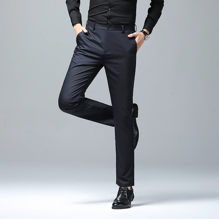 Men's Elegant Slim-Fit Chino Pants with Crease and Stretch Comfort Mune Fashion