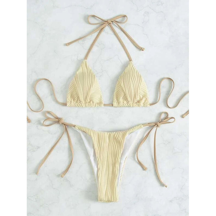 Women's Triangle Bikini with sophisticated pleat design Mune Fashion