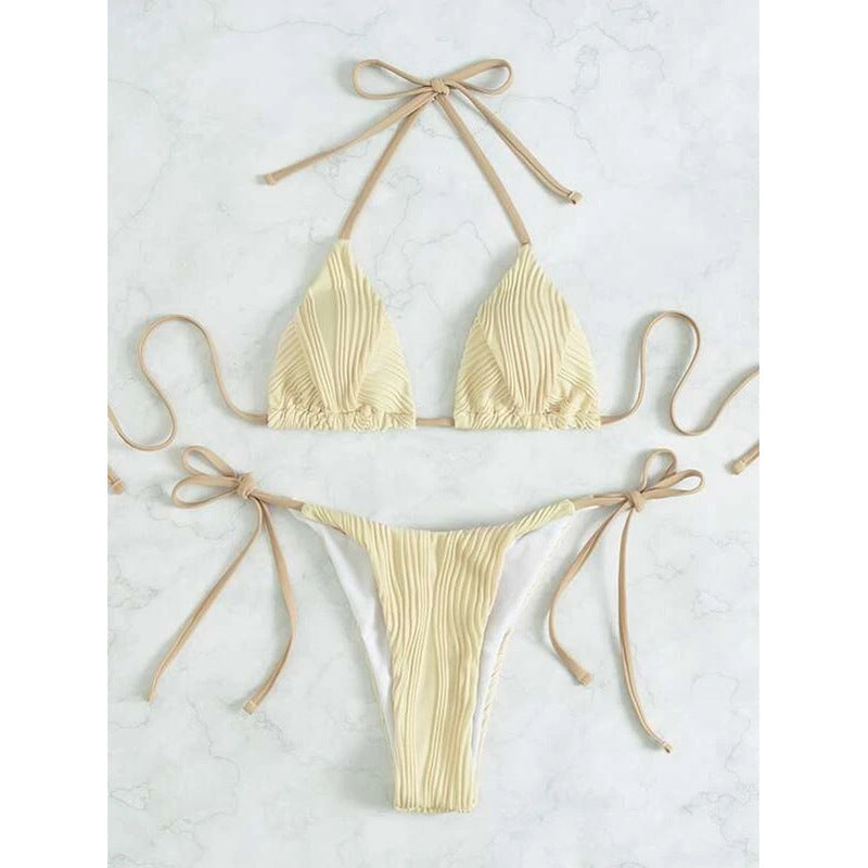 Women's Triangle Bikini with sophisticated pleat design Mune Fashion