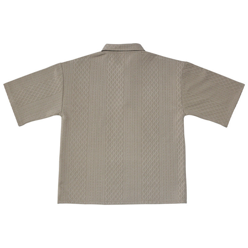 Men's knitted leisure set with polo collar and drawstring jogging pants Mune Fashion