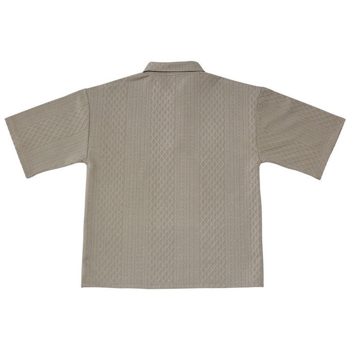 Men's knitted leisure set with polo collar and drawstring jogging pants Mune Fashion