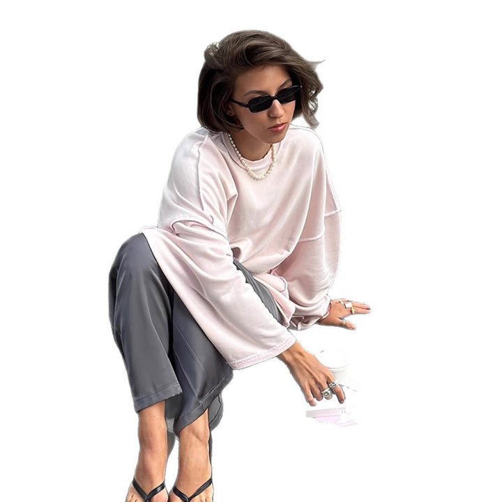 Women's Oversized Sweatshirt with Raglan Sleeves & Extra Long Lounge Cut Mune Fashion
