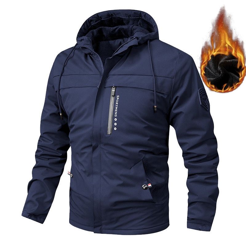 Men's padded softshell thermal jacket with hood and cozy fleece lining Mune Fashion