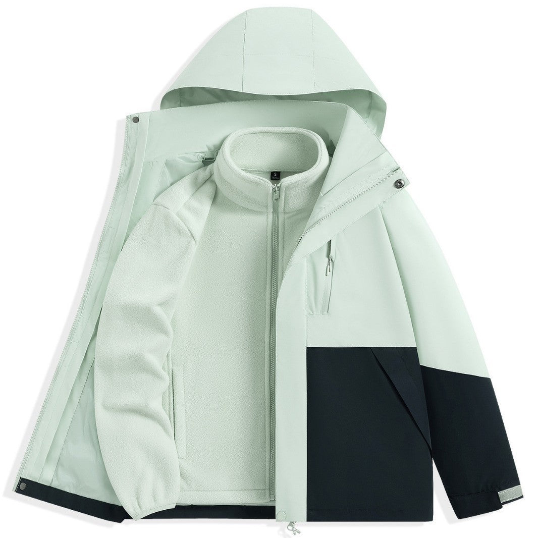 Men's two-layer outdoor parka with removable fleece inner jacket and hood Mune Fashion