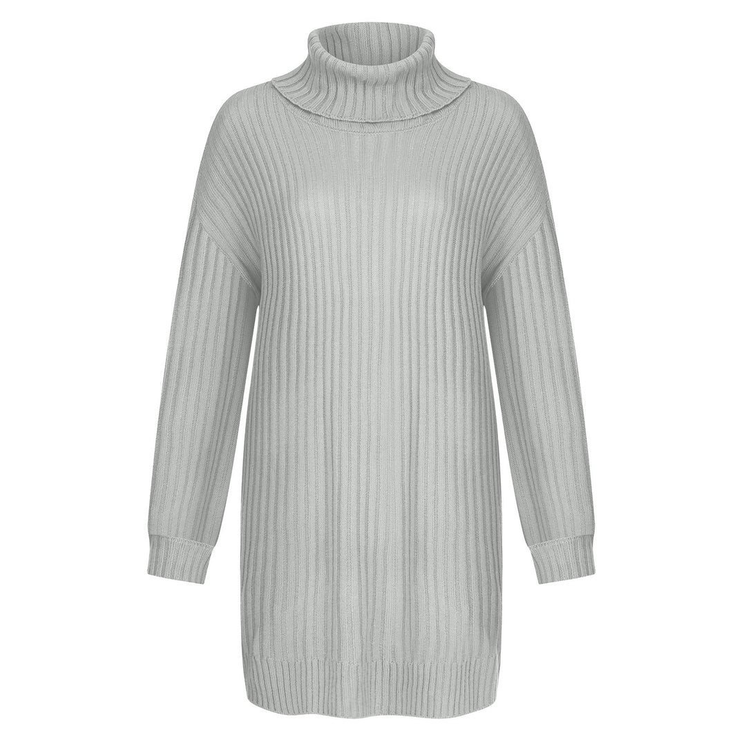 Women's Ribbed Turtleneck Tunic with Boxy Oversized Fit Mune Fashion
