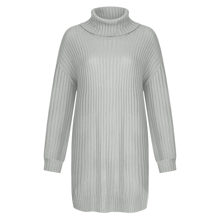 Women's Ribbed Turtleneck Tunic with Boxy Oversized Fit Mune Fashion