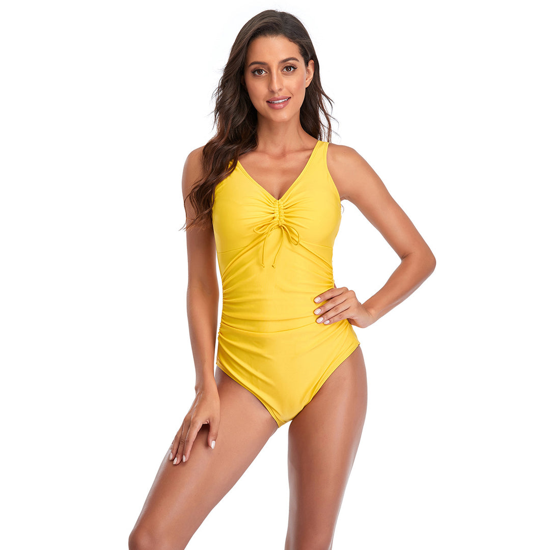 Women's One-Piece Swimsuit with Refined Ruffle Details and Elastic Design Mune Fashion