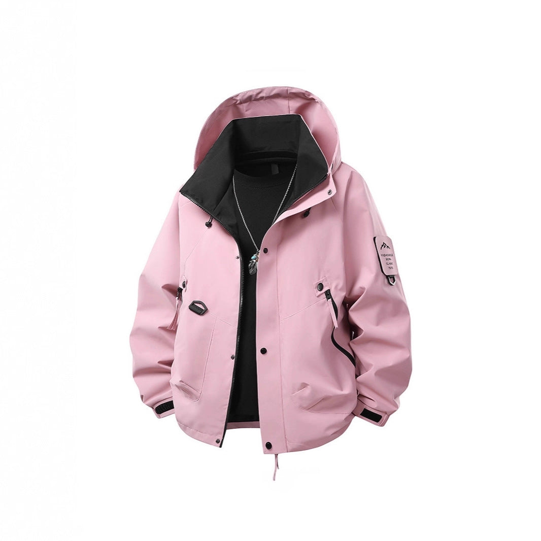 Men's waterproof outdoor utility rain jacket with hood, multiple pockets and adjustable hem Mune Fashion