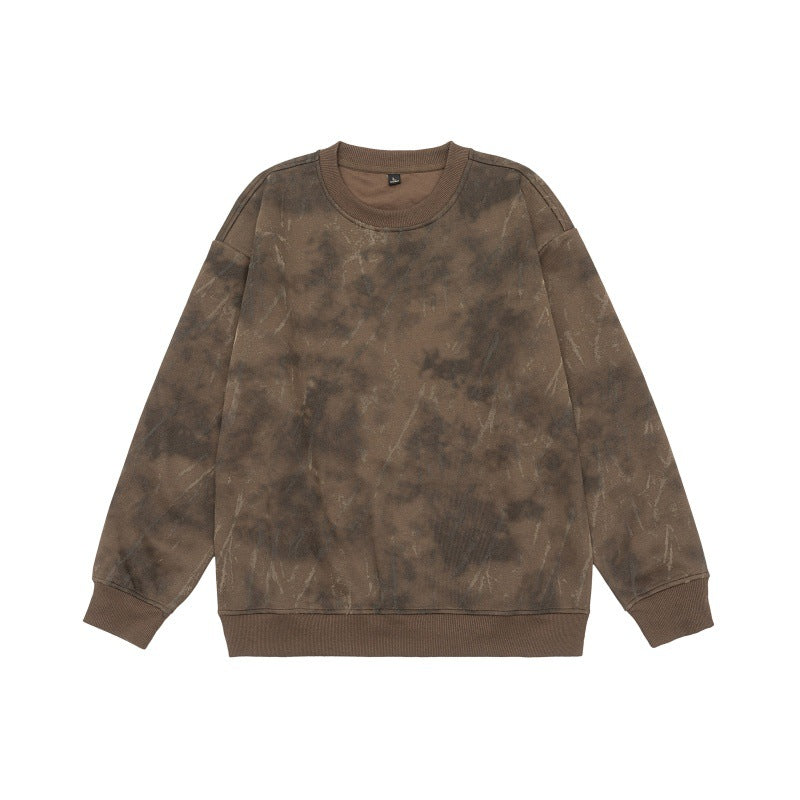Unisex Oversize Sweatshirt with Vintage Camouflage Look and Ribbed Cuffs Mune Fashion
