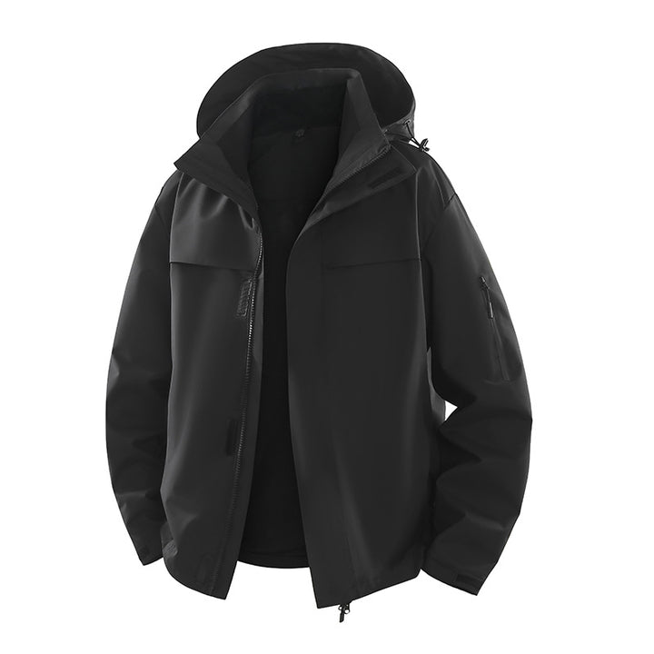 Men's Urban Softshell Outdoor Jacket with Hood, Concealed Zipper and Multiple Pockets Mune Fashion