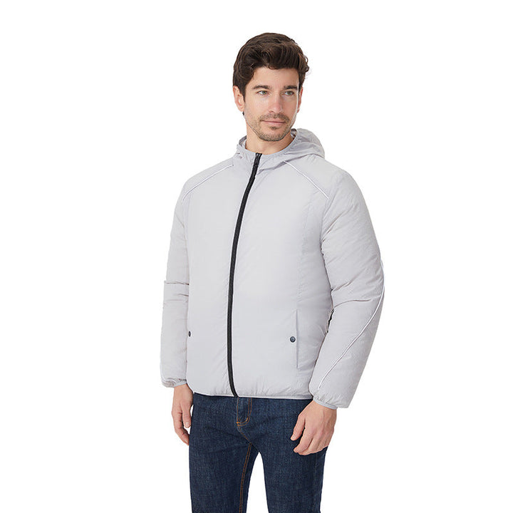 Men's nano lightweight waterproof hooded jacket windproof with reflective details Mune Fashion