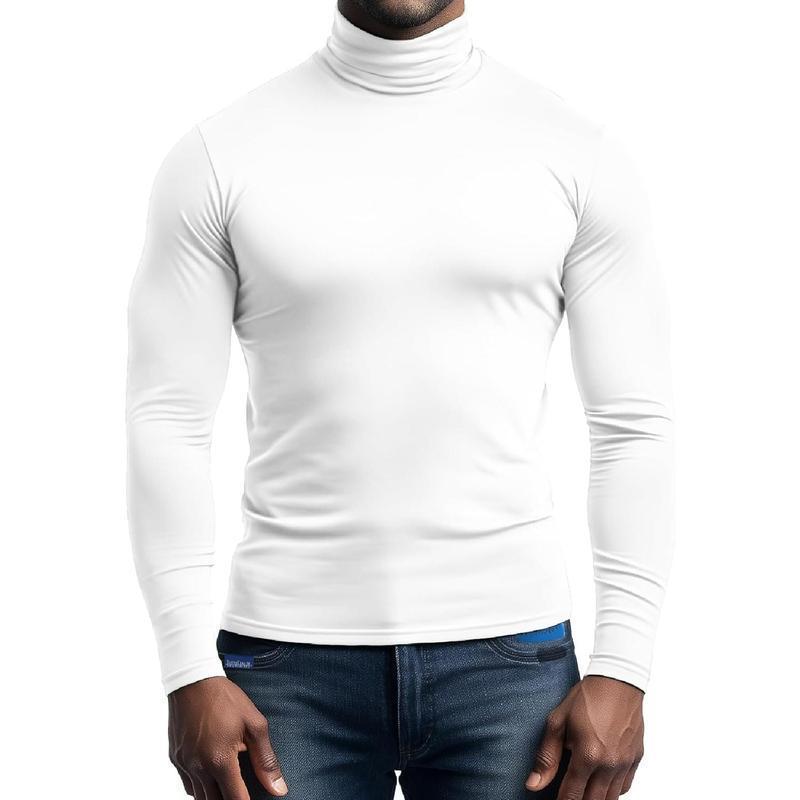 Men's tight-fitting turtleneck long-sleeve shirt made of stretch jersey with a close-fitting cut Mune Fashion