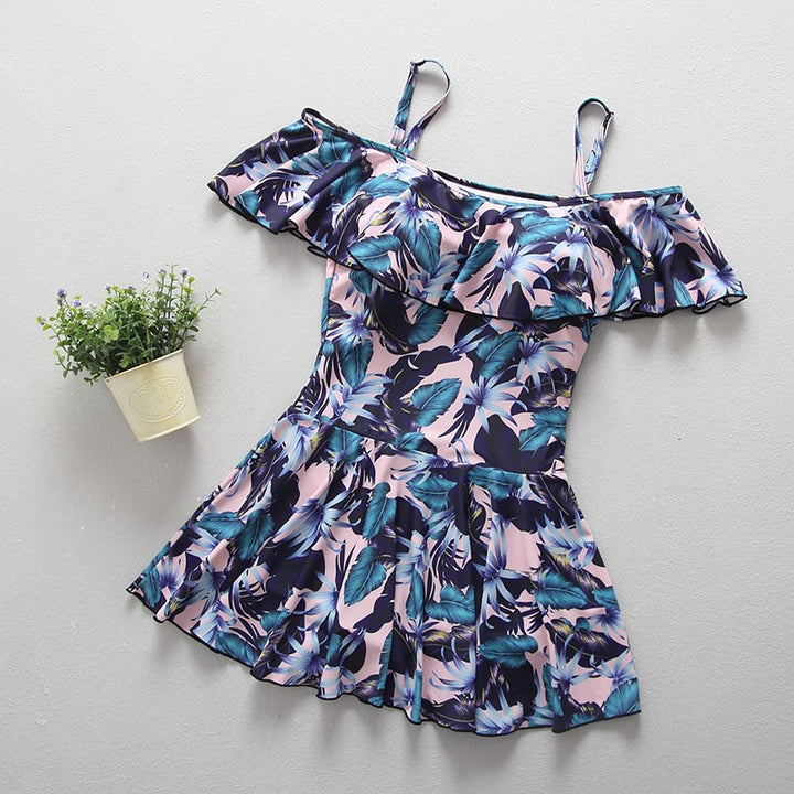 Women's swimsuit with ruffles and elegant ribbed texture Mune Fashion