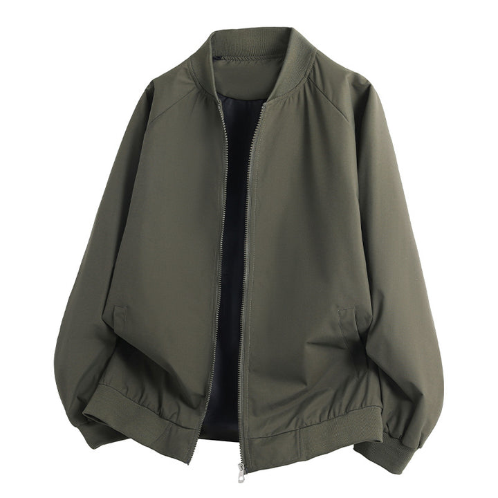 Men's Lightweight Oversized Blouson Bomber Jacket with Raglan Sleeves, Two-Way Zipper and Insert Pockets Mune Fashion