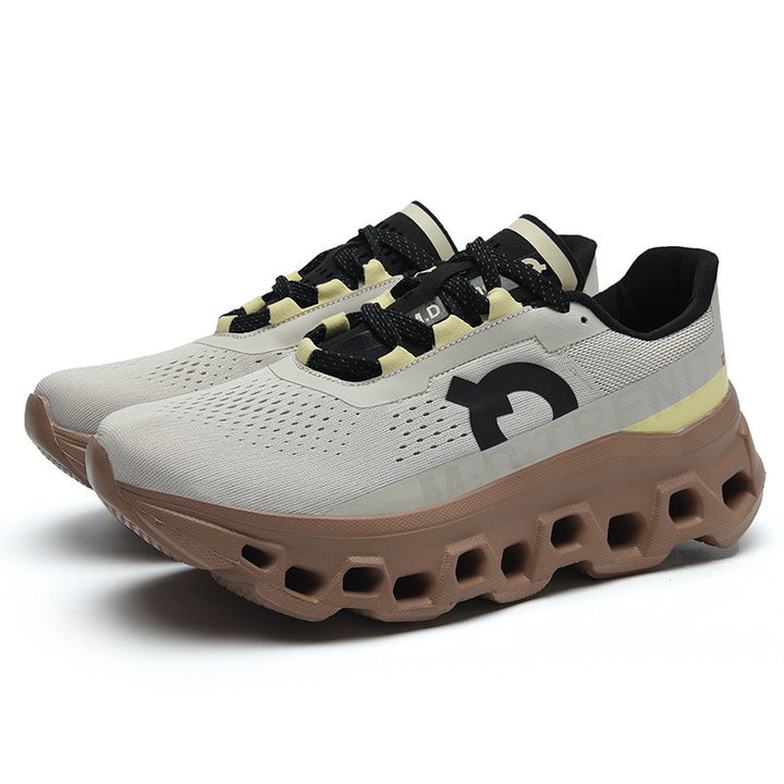 Unisex innovative hollow chamber platform sneaker with ultra-light mesh sole and seamless mesh upper Mune Fashion