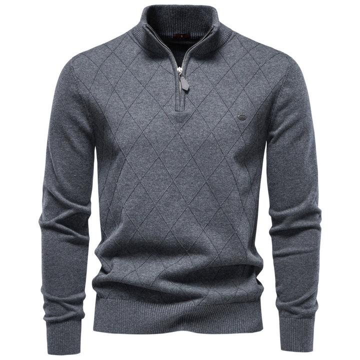 Men's knitted sweater with turtleneck and diamond pattern Mune Fashion