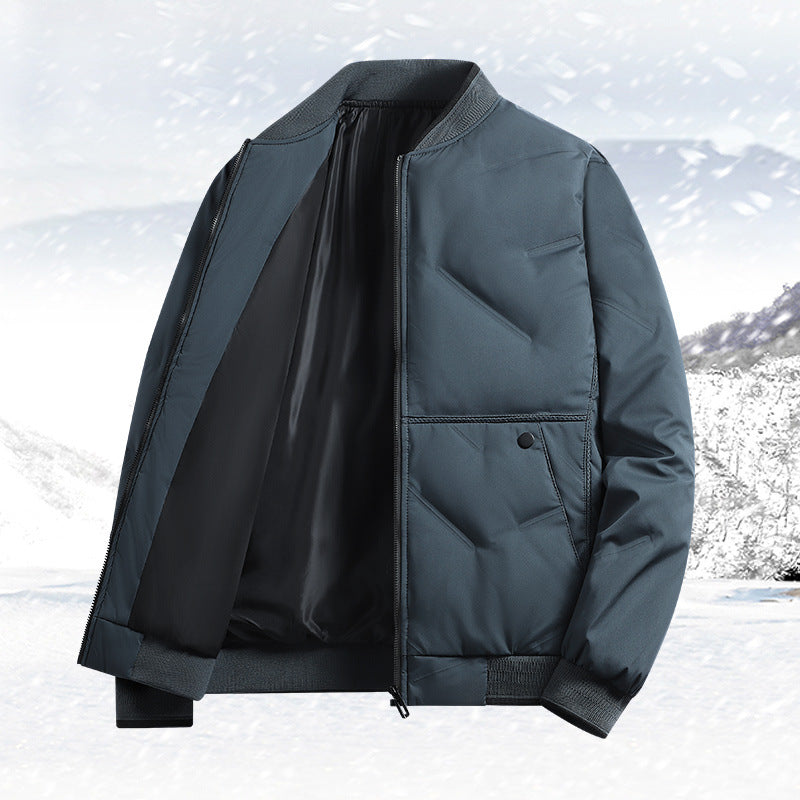 Men's Insulated Quilted Bomber Jacket with Softshell Outer Material, Warming Thermal Lining and Snap Button Insert Pockets Mune Fashion