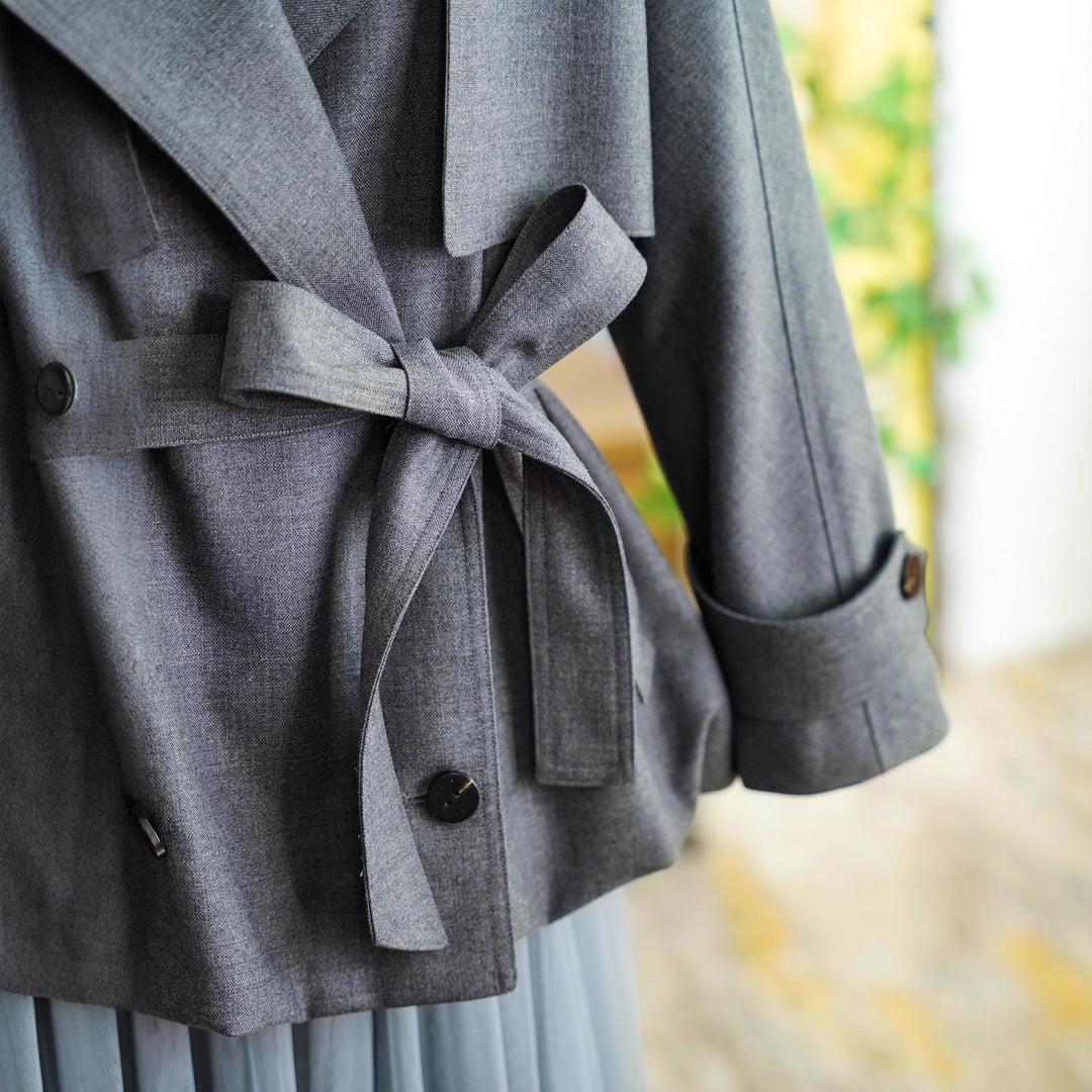 Women's Stylish Trench Coat with Waist Belt Mune Fashion