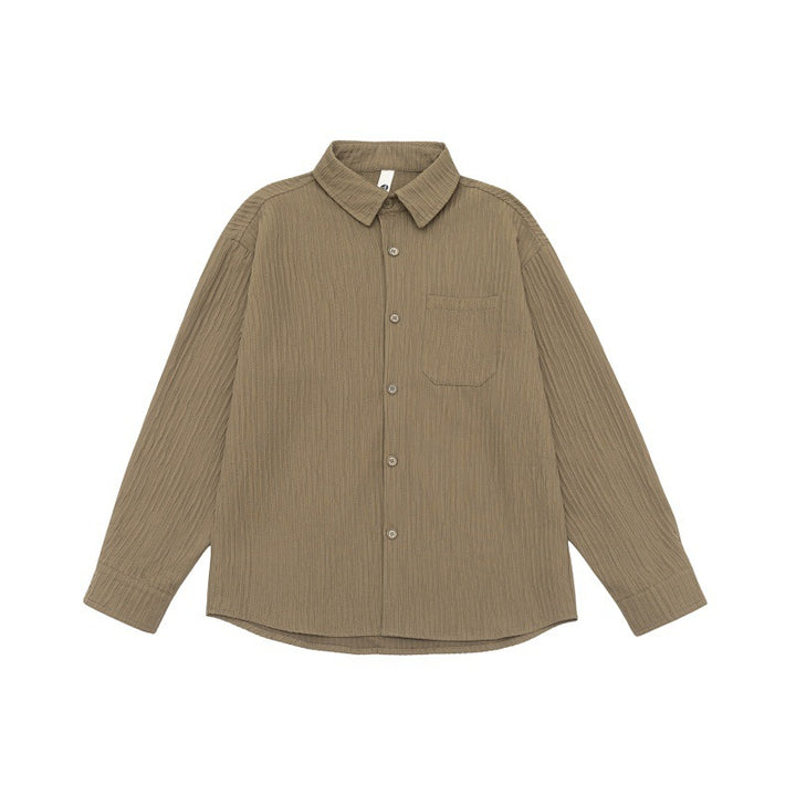 Unisex Textured Oversized Shirt Jacket with Waffle Structure and Chest Pocket Mune Fashion