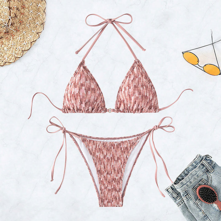 Women's Triangle Bikini with adjustable straps and elegant ruffle details Mune Fashion