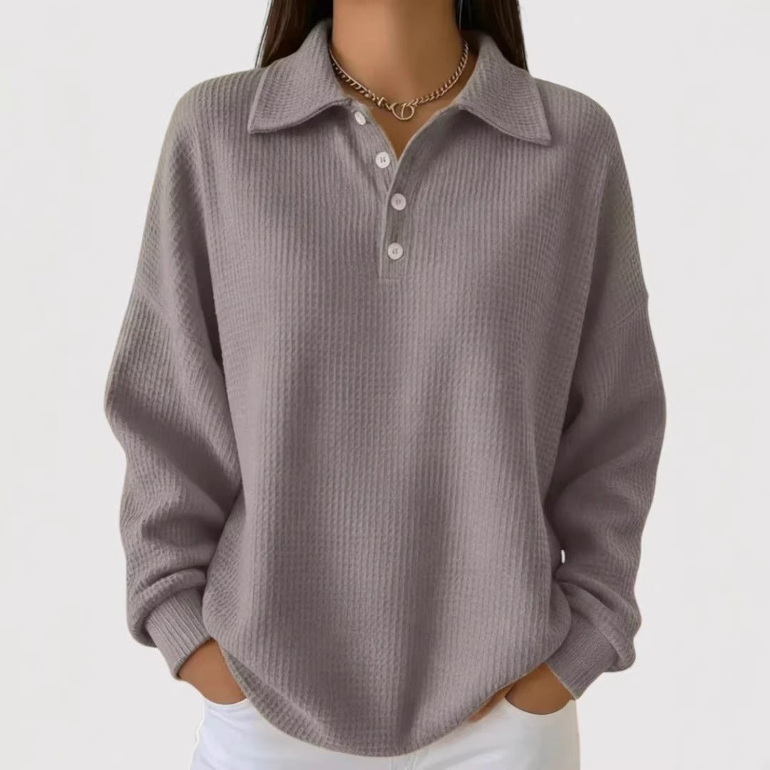 Women's Casual Waffle Sweater