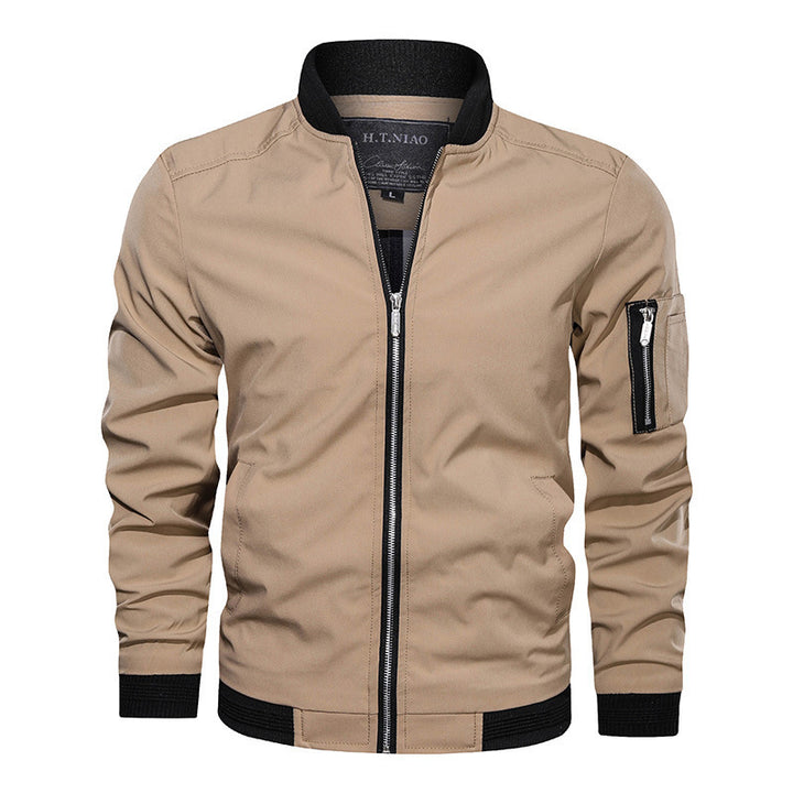 Men's lightweight bomber jacket with zipper and sleeve pocket Mune Fashion