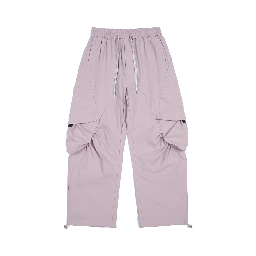 Men's Functional Cargo Pants in Tech Nylon with Elastic Waistband and Drawstring Mune Fashion